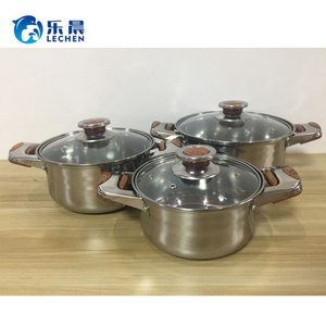 Single Bottom Cooking Pot Set Stainless Steel Cooking Pot Cookware Set Stainless Steel 3 Pieces