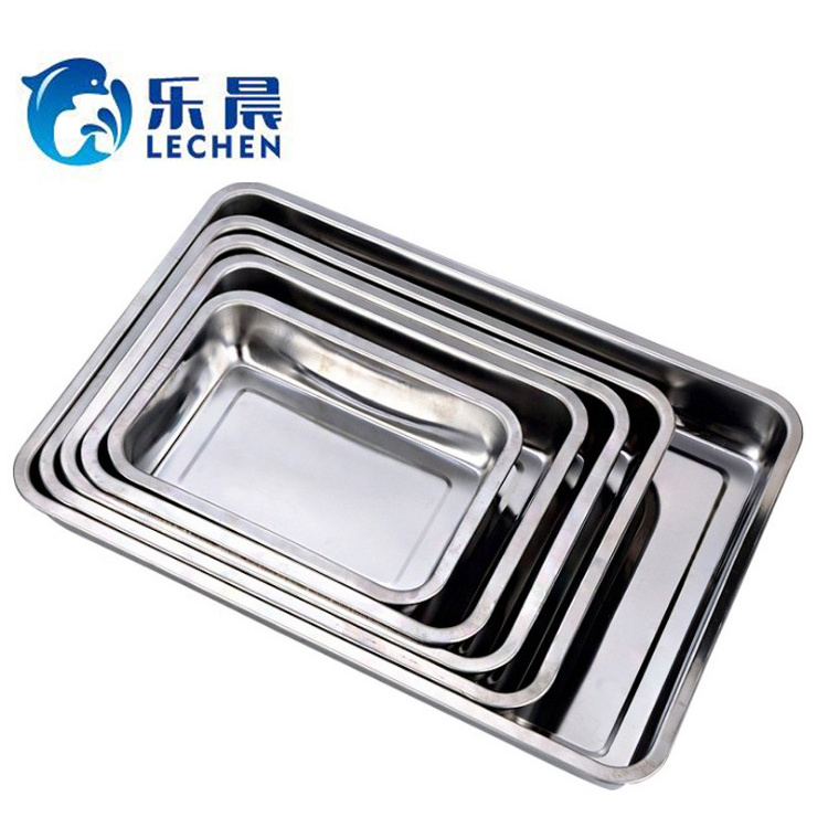 rectangular stainless steel traySquare Dish Food Fruit /Barbecue /Stainless Steel Plate Tray Dinner Plate Serving Tray for hotel