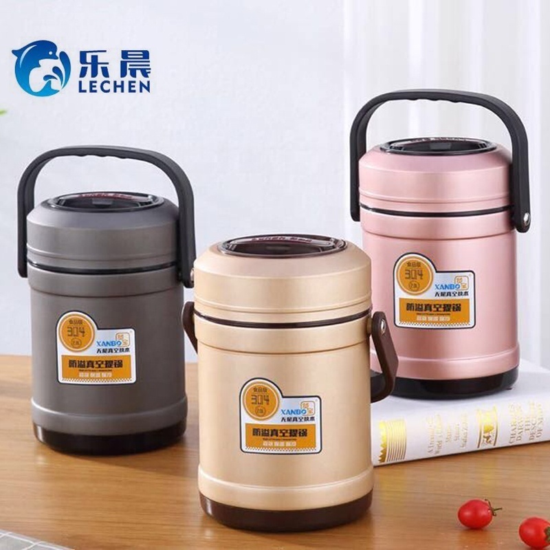 304 Stainless Steel Vacuum Thermal Lunch Box Food Jar Food Warmer Container With the handle 1.5L