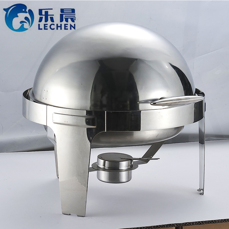 Stainless Steel round Chafing Dish Furnace Restaurant Round Buffet  party Food Warmers Buffet Tray