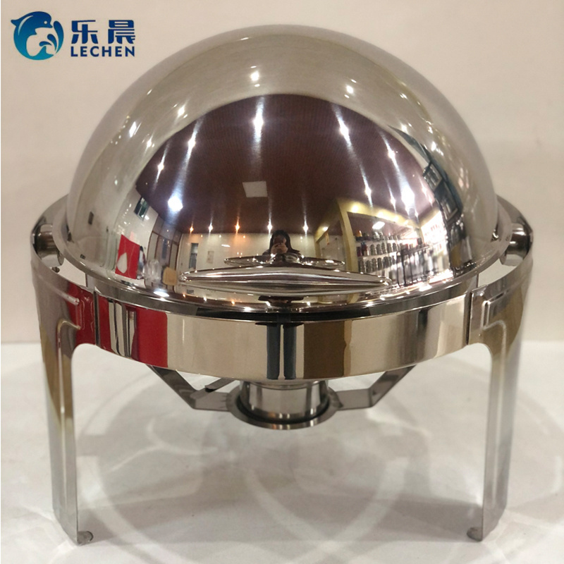 Stainless Steel round Chafing Dish Furnace Restaurant Round Buffet  party Food Warmers Buffet Tray