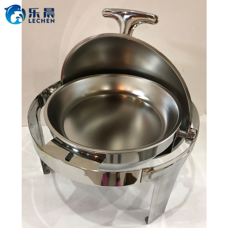 Stainless Steel round Chafing Dish Furnace Restaurant Round Buffet  party Food Warmers Buffet Tray