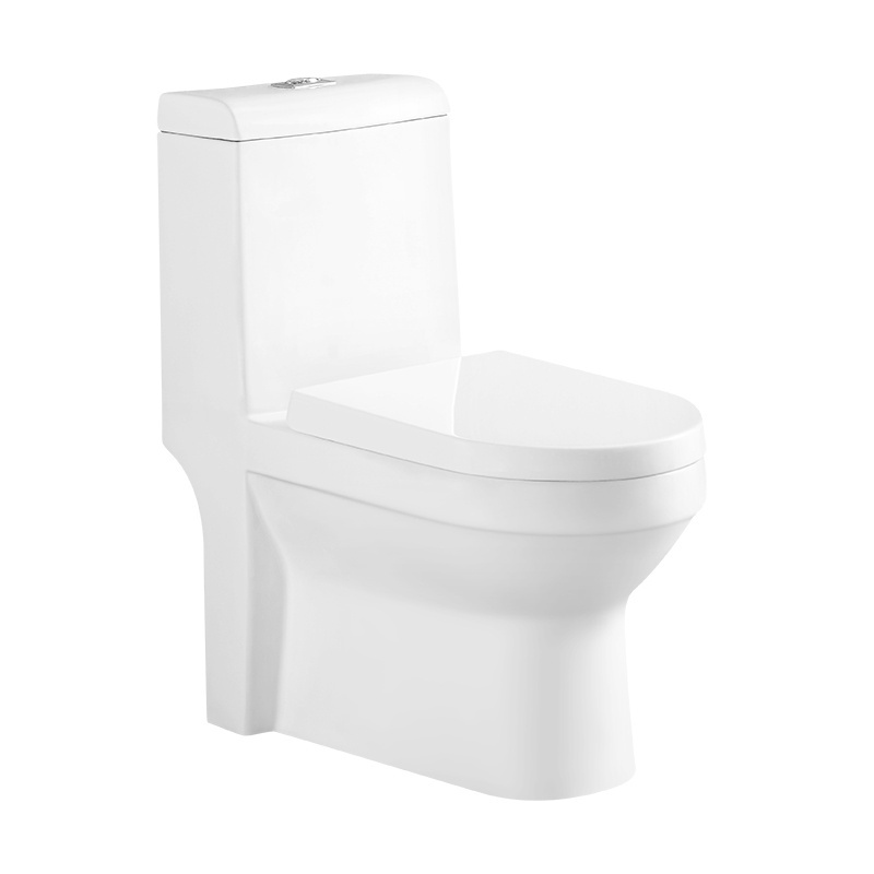 White Bathroom Wc Commode Water Closet Power Flushing One-Piece Toilet For Sale