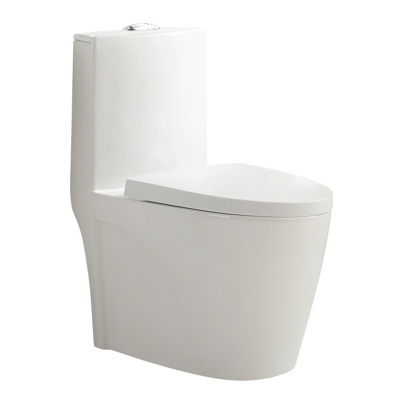 White Bathroom Wc Commode Water Closet Power Flushing One-Piece Toilet For Sale