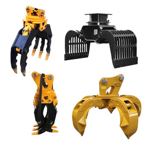 Hydraulic Grab Bucket Iron Grab Scrap Metal Peel Grapple Four Claw Waste Steel Claws Orange for 5-47T Excavator 500KG,500