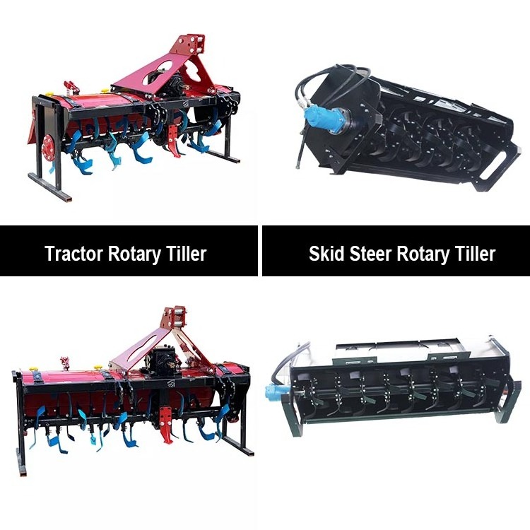 Farm Machine Mini Power Tractor Skid Steer Garden Grass Rotary Tiller Cultivator for Sale