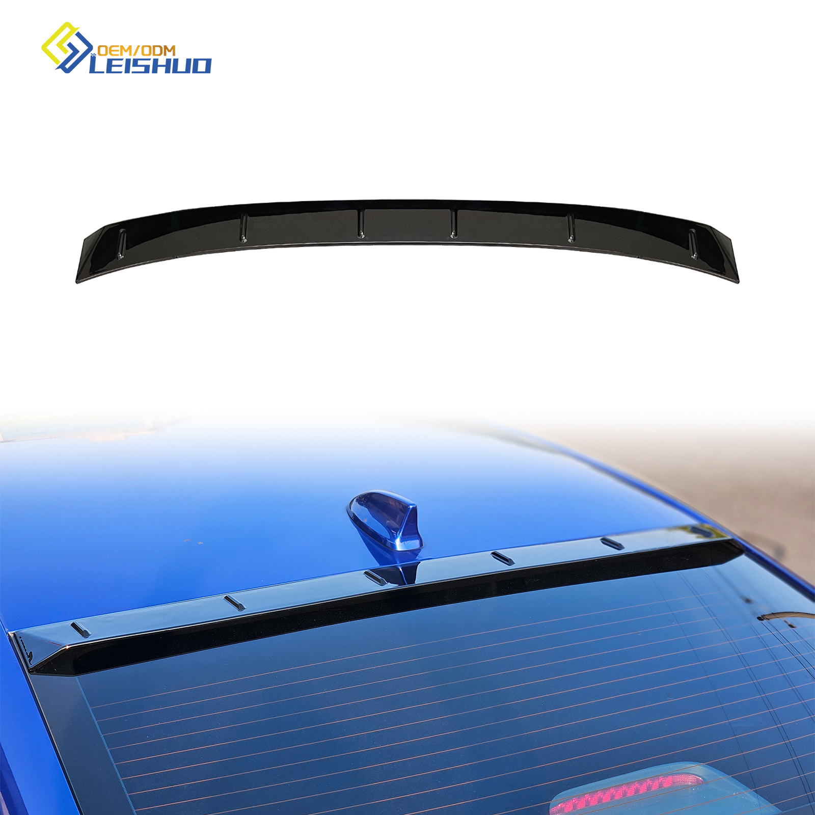 Leishuo 2024 New Arrival ABS Gloss Black Carbon Fiber Type R Rear Roof Spoiler For Honda 11th Civic FE 2022+ 11gen