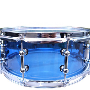 Acrylic Snare Drum with Tube Lugs Blue Color