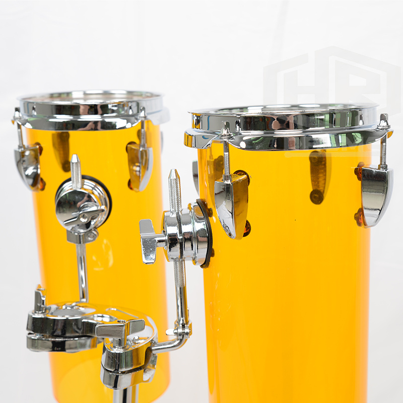 musical Percussions acrylic rocket drum amber color 2-PC Octobans set