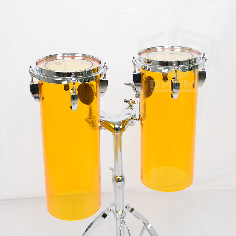 musical Percussions acrylic rocket drum amber color 2-PC Octobans set