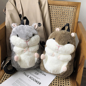 custom kids children women coin doll back pack bag fat hamster stuffed fur plush animal backpack