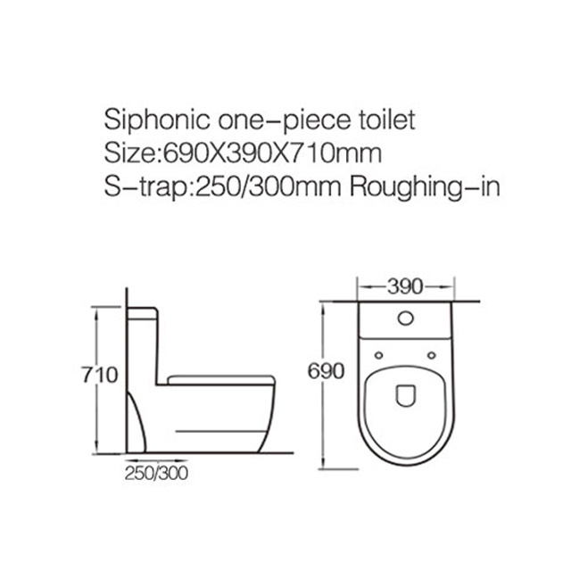 Bathroom Hotel Ceramic one-piece toilet siphonic jet flushing water closet toilets