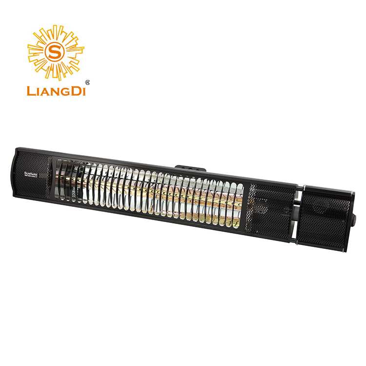 Waterproof IP65 wall mounted radiant patio heater with remote control