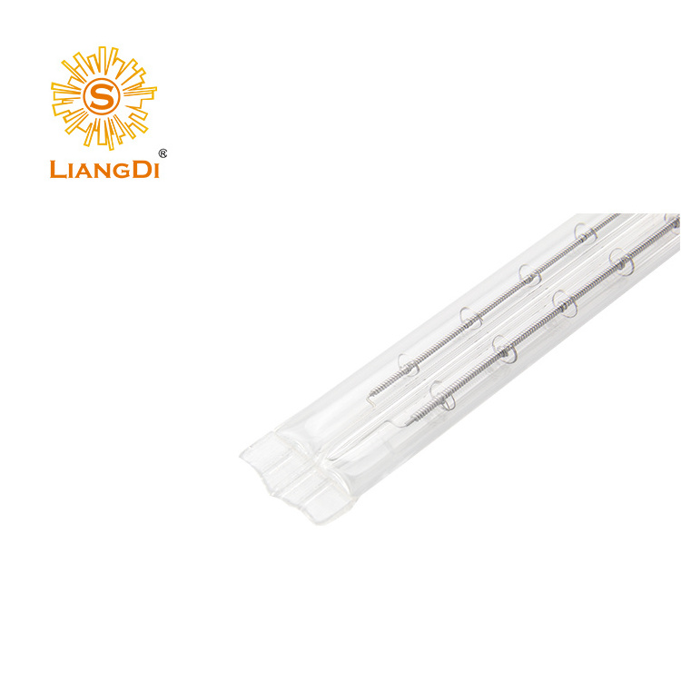 Twin tube heating lamp infrared quartz heating element