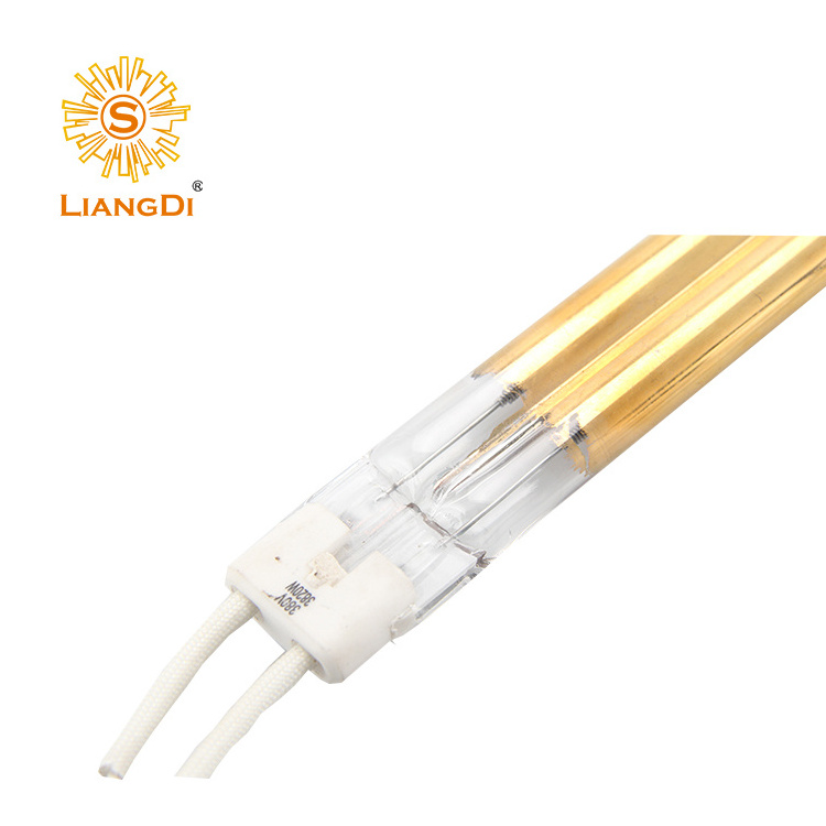 Twin tube heating lamp infrared quartz heating element