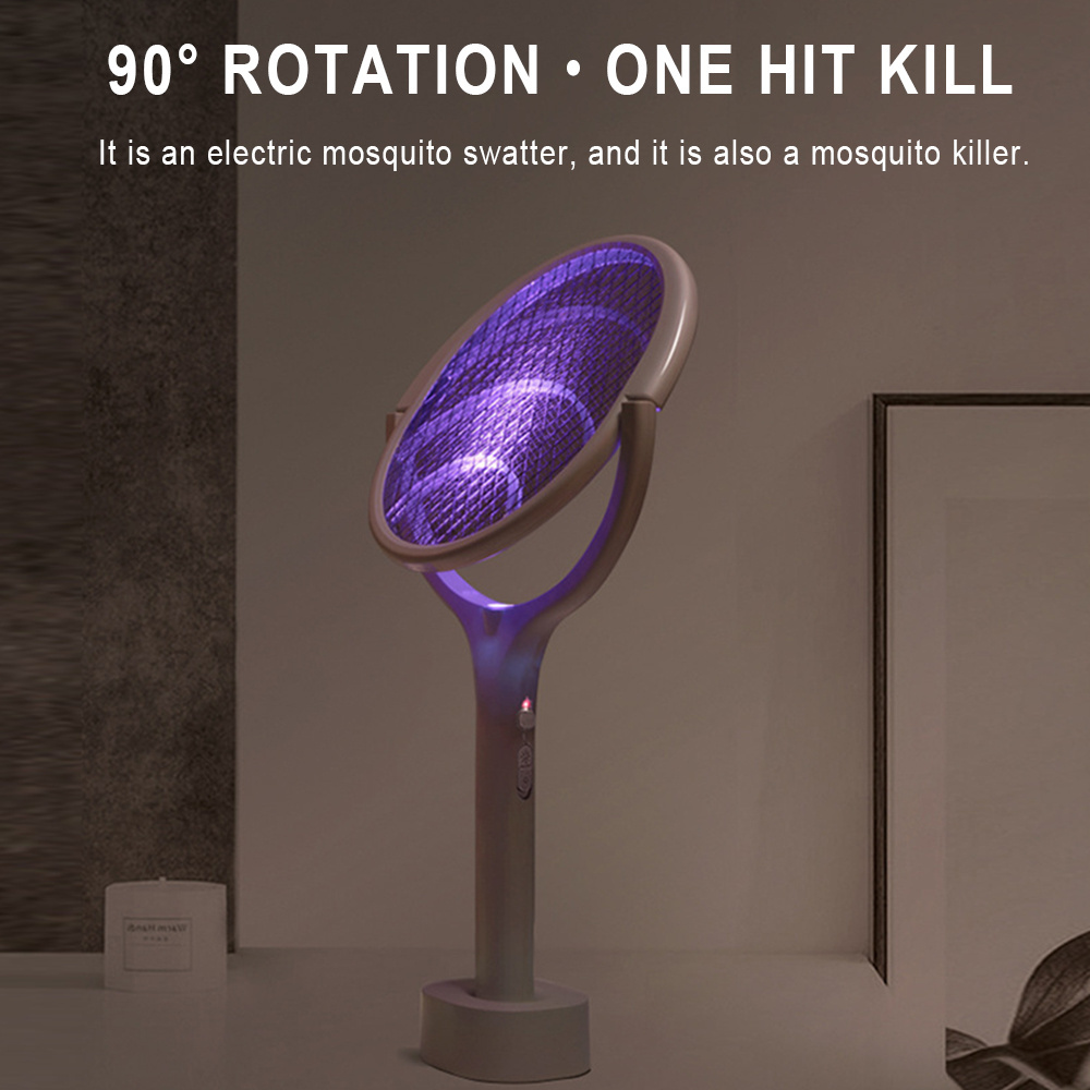 90 Degree Rotatable Mosquito Killer Lamp Electric shocker 365nm UV Light USB Charging Bug Zapper Trap Flies Summer Fly Swatter