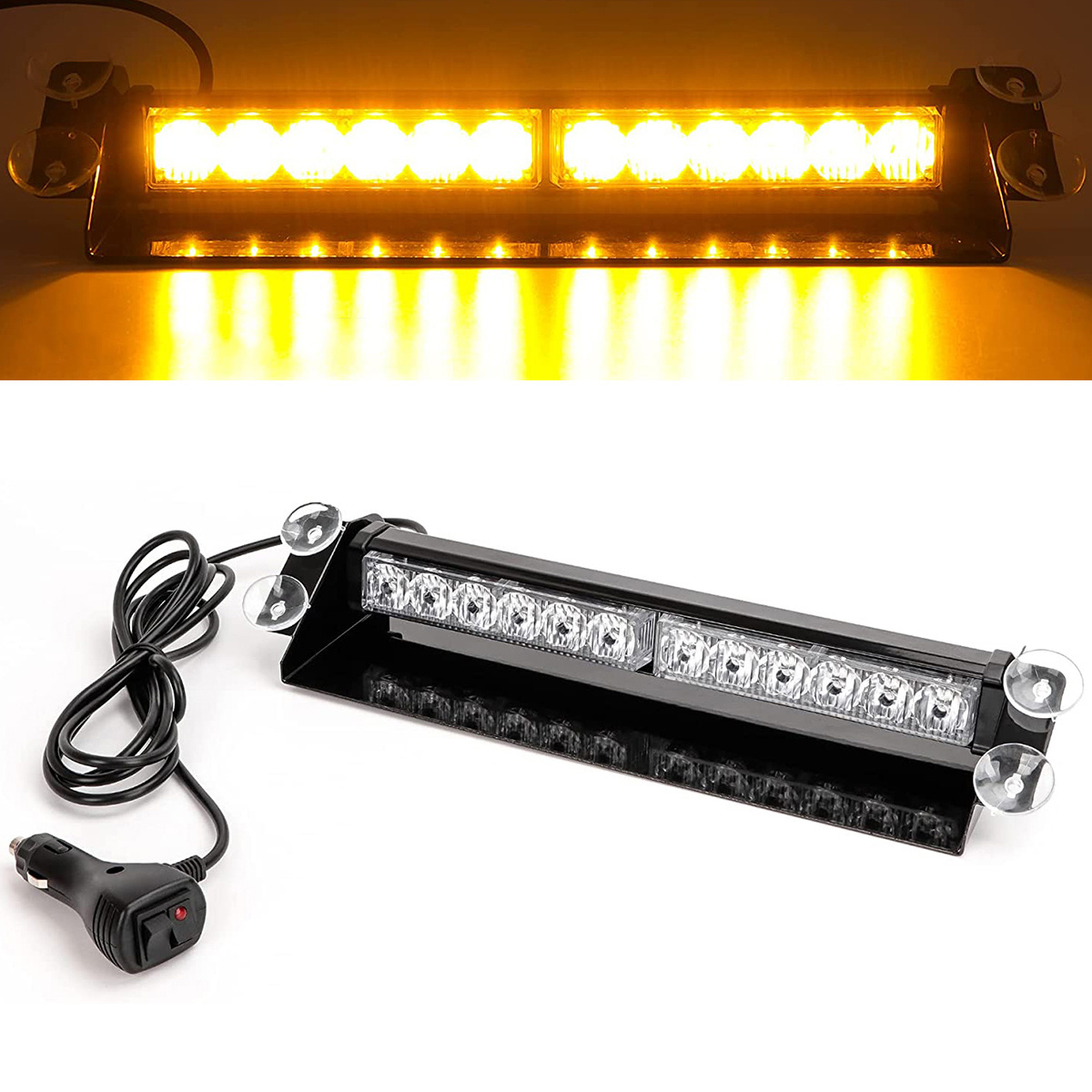 LED Emergency Strobe Lights DC 12V 12 LED Emergency Warning Light IP65 Waterproof 11.8