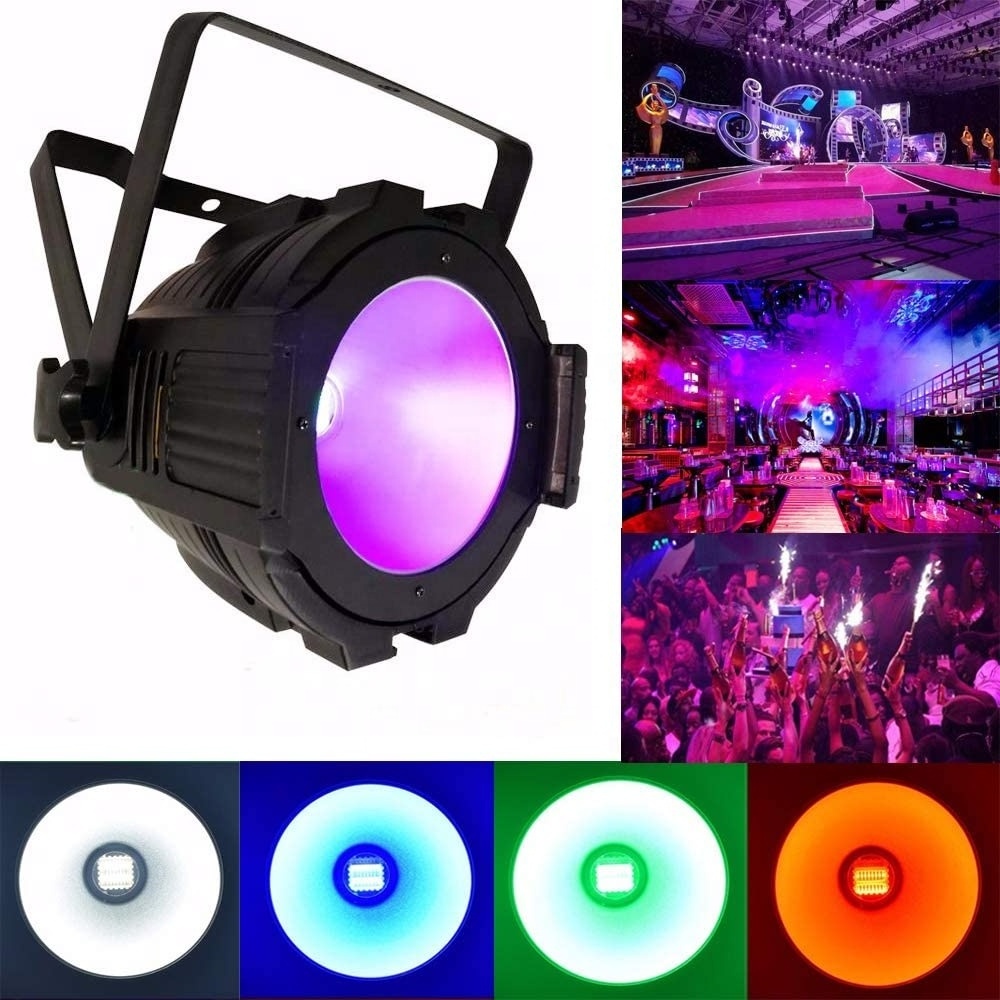 200Watt Pro Disco DJ Wedding Studio Theater DMX Cannon Wash Tough Par 200W RGBWA+UV 6IN1 COB Par64 LED Stage Par Light