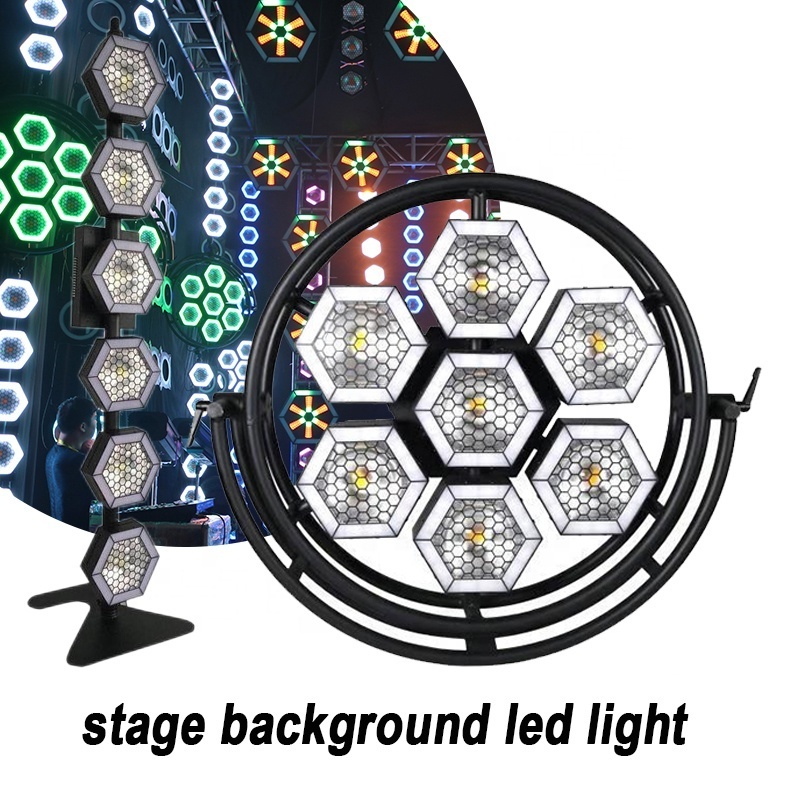 800W/1000W COB/RGB Mini Retro Stage Light Lamp Stage Hexagonal 7 Halo Hexa Pixel Control Blinder Light