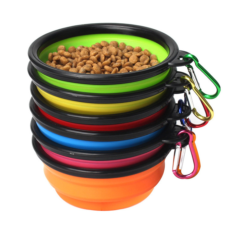 Food Contact Safe Silicone Collapsible Dog Bowl Outdoor Travel Camping Mountain Climbing Portable Pet Supplies