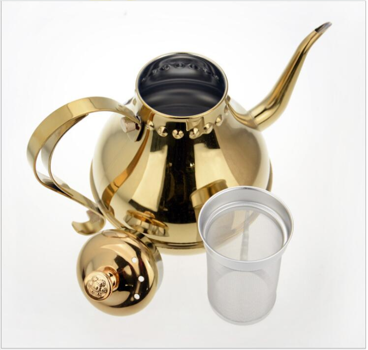 Golden Chrome Coating Arabic flask tea coffee kettle