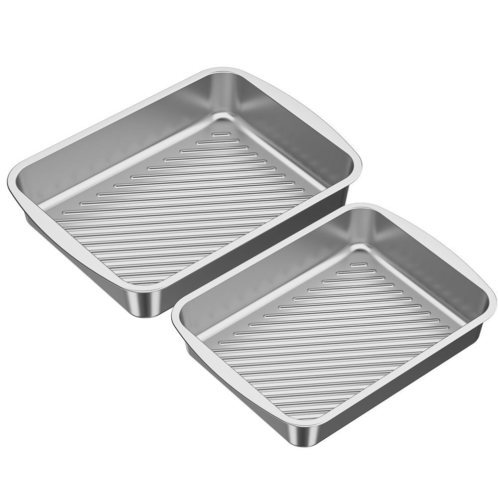 Baming Customized Logo 304 Stainless Steel Kitchen Baking Pans for Oven Bread Cookie Lobster Roast Chicken Baking Tray