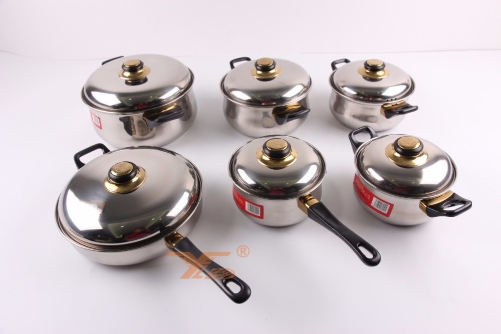 Kitchen equipment stainless steel cooking pot set 8pcs cookware sets wholesale