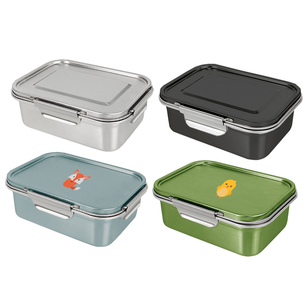 2023 New Design 100% Leakproof Design Stainless Steel 304 Lunch Box for Office Metal Food Bento Box with Steel Lid