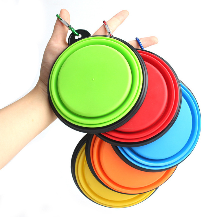 Food Contact Safe Silicone Collapsible Dog Bowl Outdoor Travel Camping Mountain Climbing Portable Pet Supplies