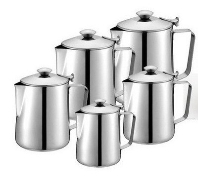 New stainless steel 304 milk frothing pitcher with lid