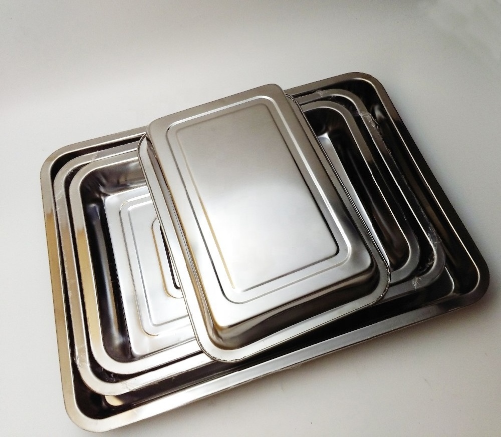 2020 Hotel product Stainless steel deep baking tray stainless steel food serving tray