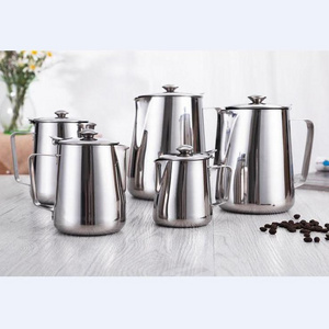 Popular stainless steel milk tea coffee jug with lid