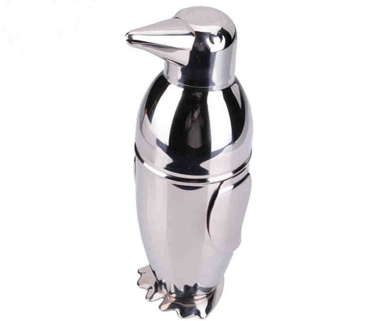 Bartender Tool Custom Stainless Steel Cocktail Shaker Set Metal penguin Cocktail Shaker