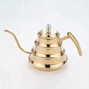 Wholesale Stainless steel teapot with strainer gold coffee kettle