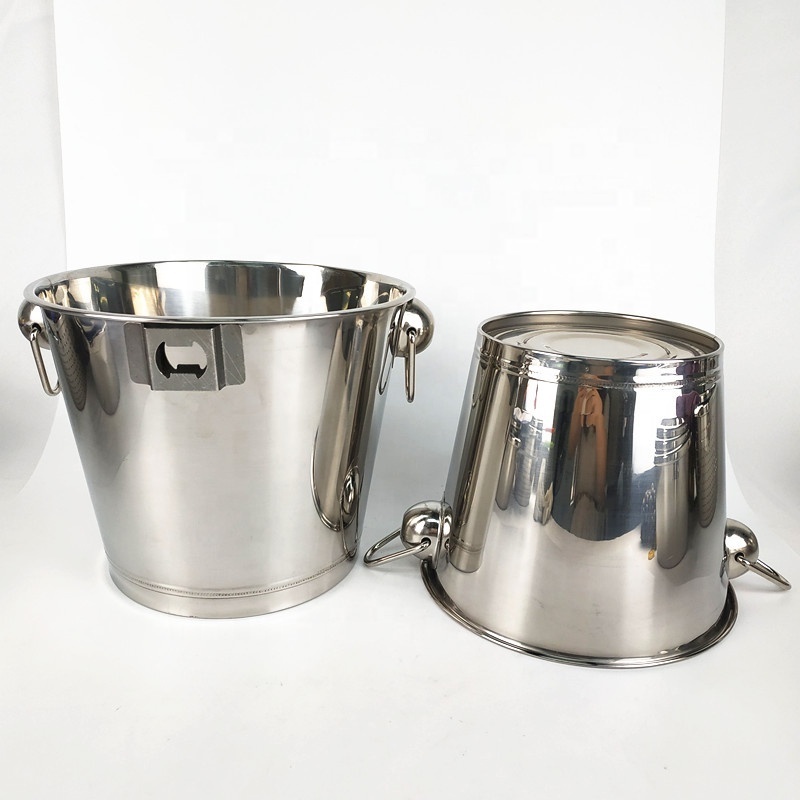 Ama-zon hot sale wine cooler/ ice bucket with logo 5L/6L stainless steel with bar set champagne bucket