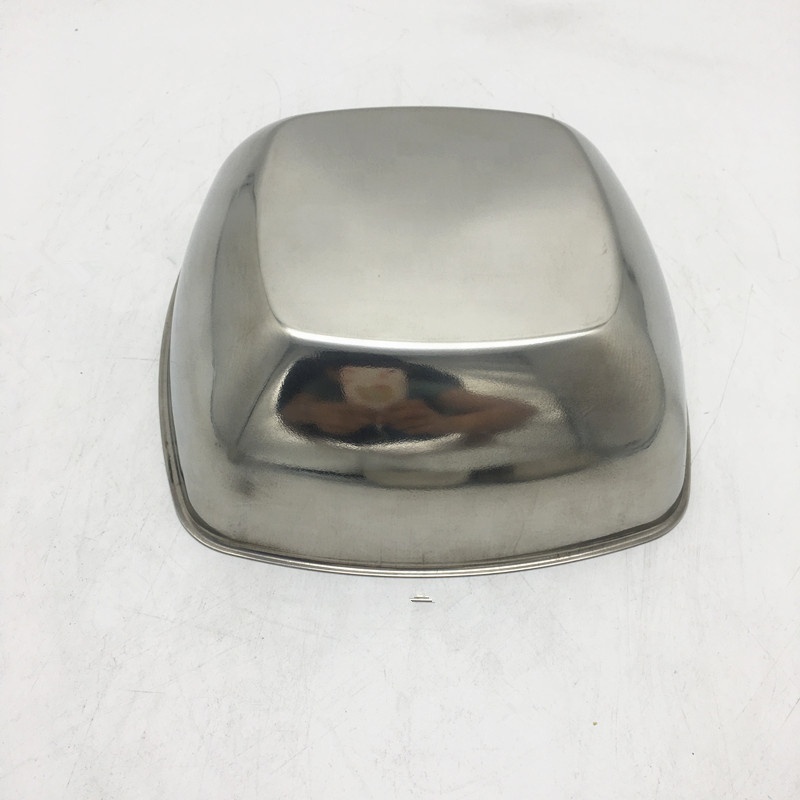 Tableware 4/5/6inch salad bowl Wholesale custom logo stainless steel square bowl