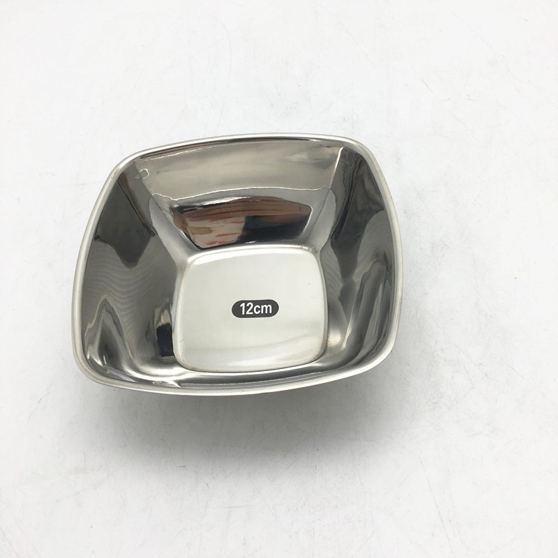 Tableware 4/5/6inch salad bowl Wholesale custom logo stainless steel square bowl