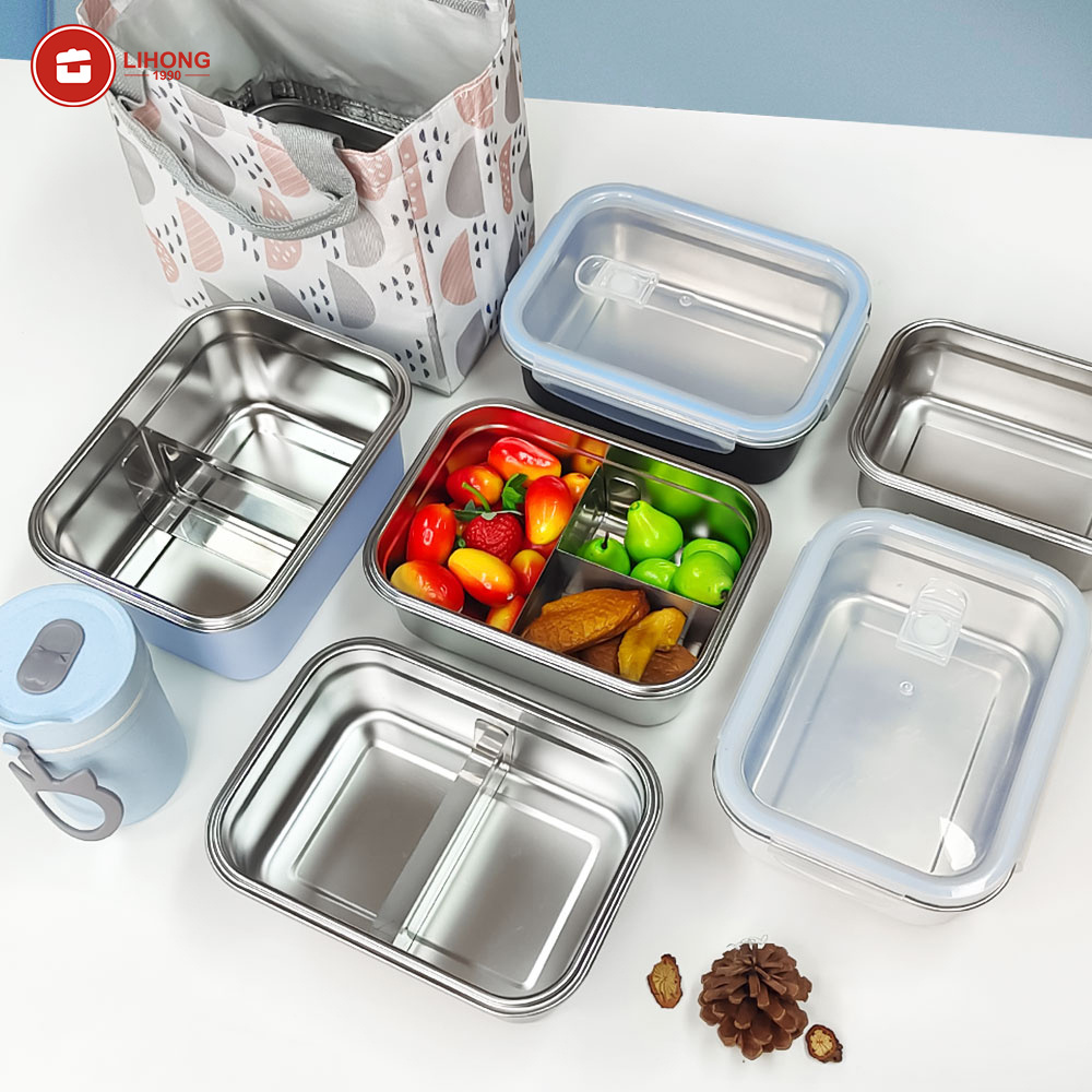 New Style Lunch Box 304 Stainless Steel compartment Airtight Food Container Leakproof wholesale tiffin Bento Lunch Box