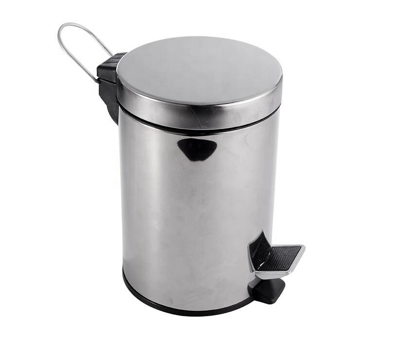 Stainless Steel Trash Can with Inner Bucket Pedal Waster Bin Garbage Bin for Kitchen