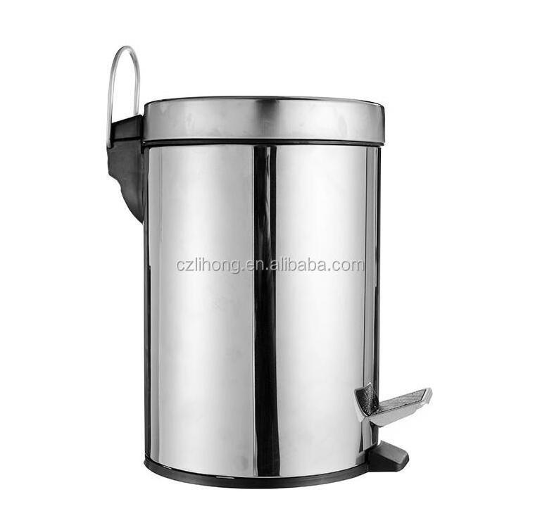 Stainless Steel Trash Can with Inner Bucket Pedal Waster Bin Garbage Bin for Kitchen