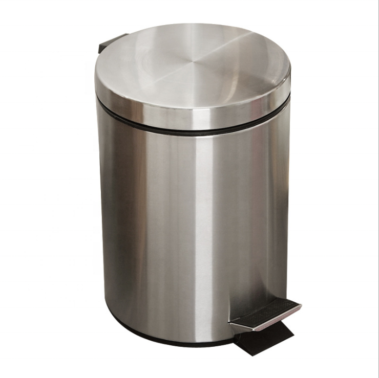 Stainless Steel Trash Can with Inner Bucket Pedal Waster Bin Garbage Bin for Kitchen