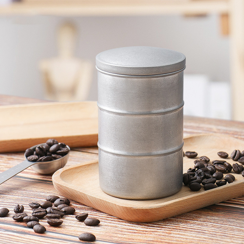 Baming Stainless Steel Seal Coffee Storage Container Vacuum Sealed Coffee Jar 350ml Tea Sugar Coffee Beans Canisters