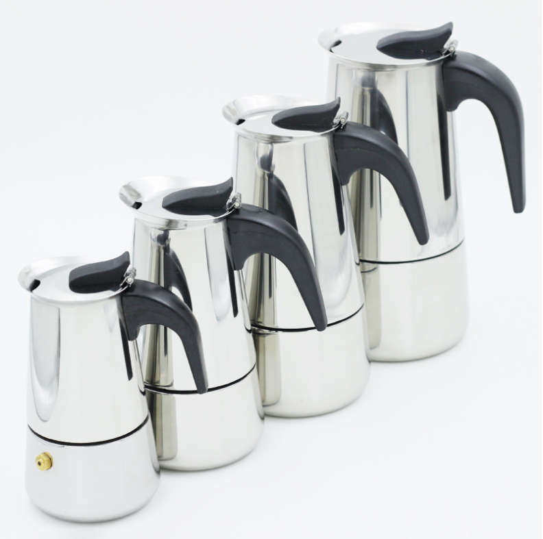 Stainless Steel Latte Percolator 2cup Stovetop Espresso Coffee Maker Mini Moka Pot