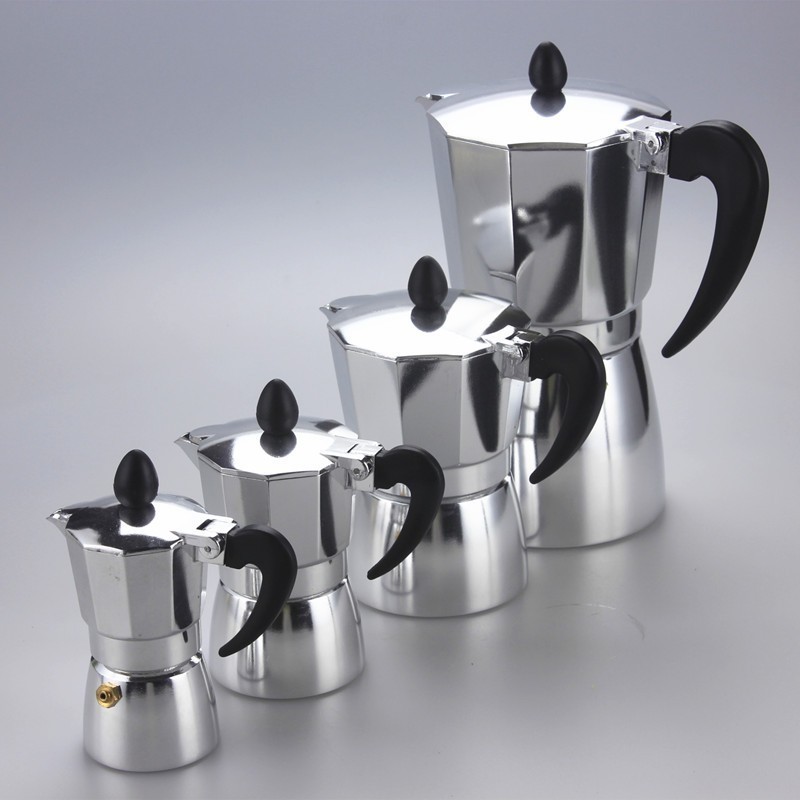 Good quality 1/2/3/6/9/12cup italian expresso coffee maker aluminous moka pot