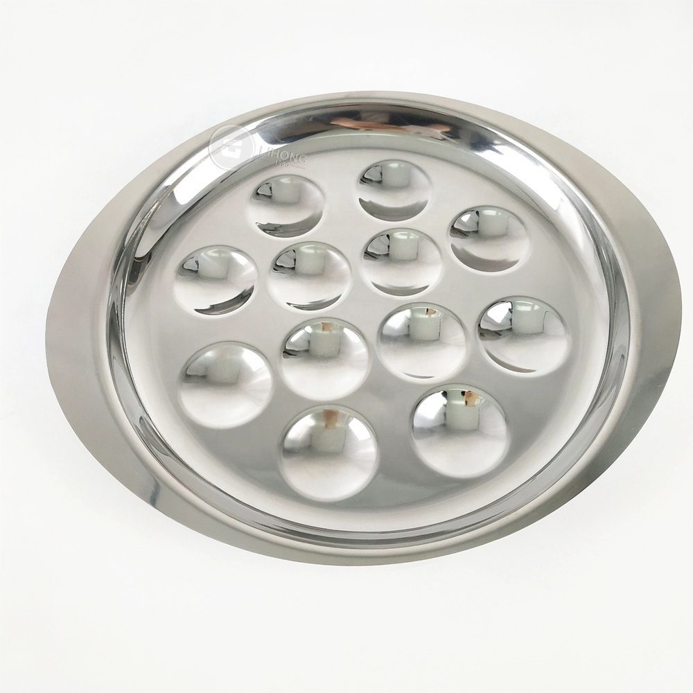 Food grade seafood serving tray egg tray stainless steel duli food fixed plate seafood plate