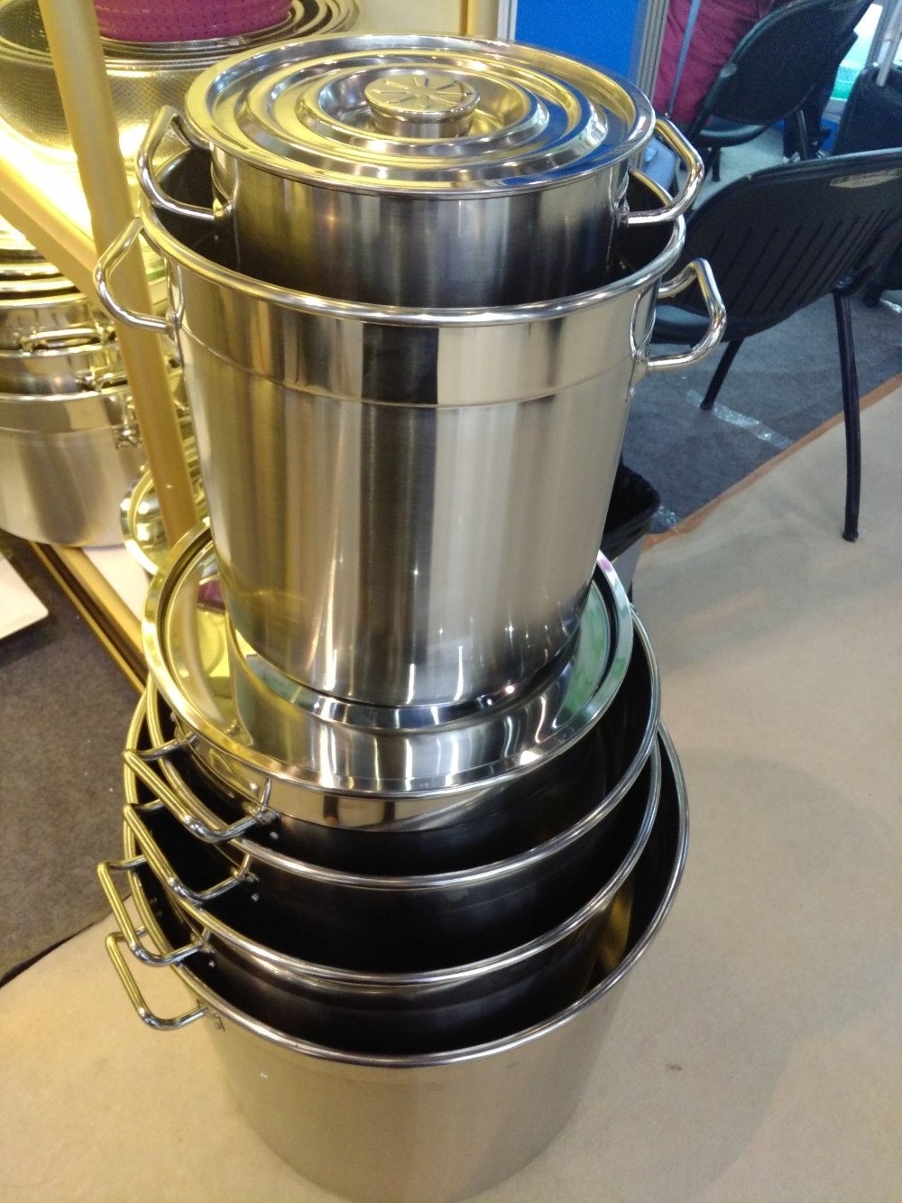 Stainless steel large commercial cooking pots boiler pot