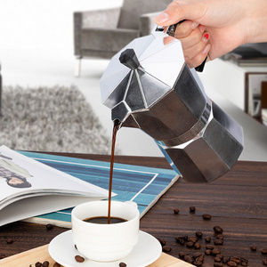 Baming Professional Espresso Coffee Maker Aluminum Moka Pot Bialetti Custom Logo Can Open Flame Heated 1/2/3/6/9/12 Cup