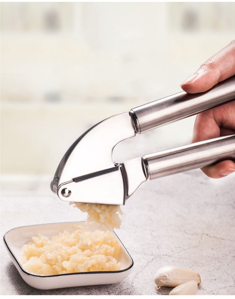 Garlic Press Stainless Steel Arc Rocker Rocking Garlic Press Crusher Mincer Chopper Silicone Garlic Peeler