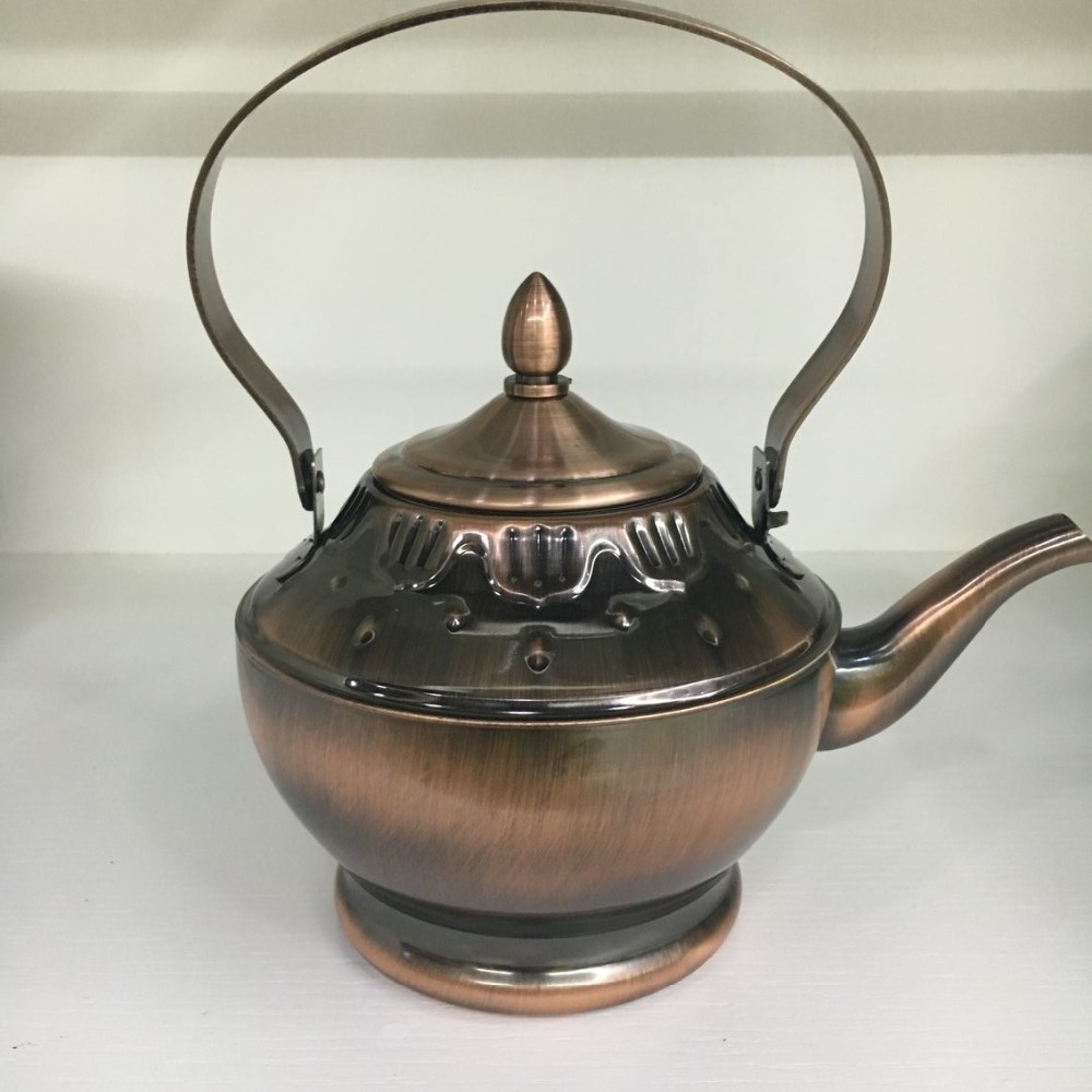 Dubai stainless steel decorative arab tea kettle,arab tea pot with tea strainer