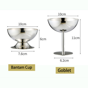 Stainless Steel Ice Cream Cup Goblet / Bantam Ice Cream Cup Bar KTV Goblet Snack Cup 200ml